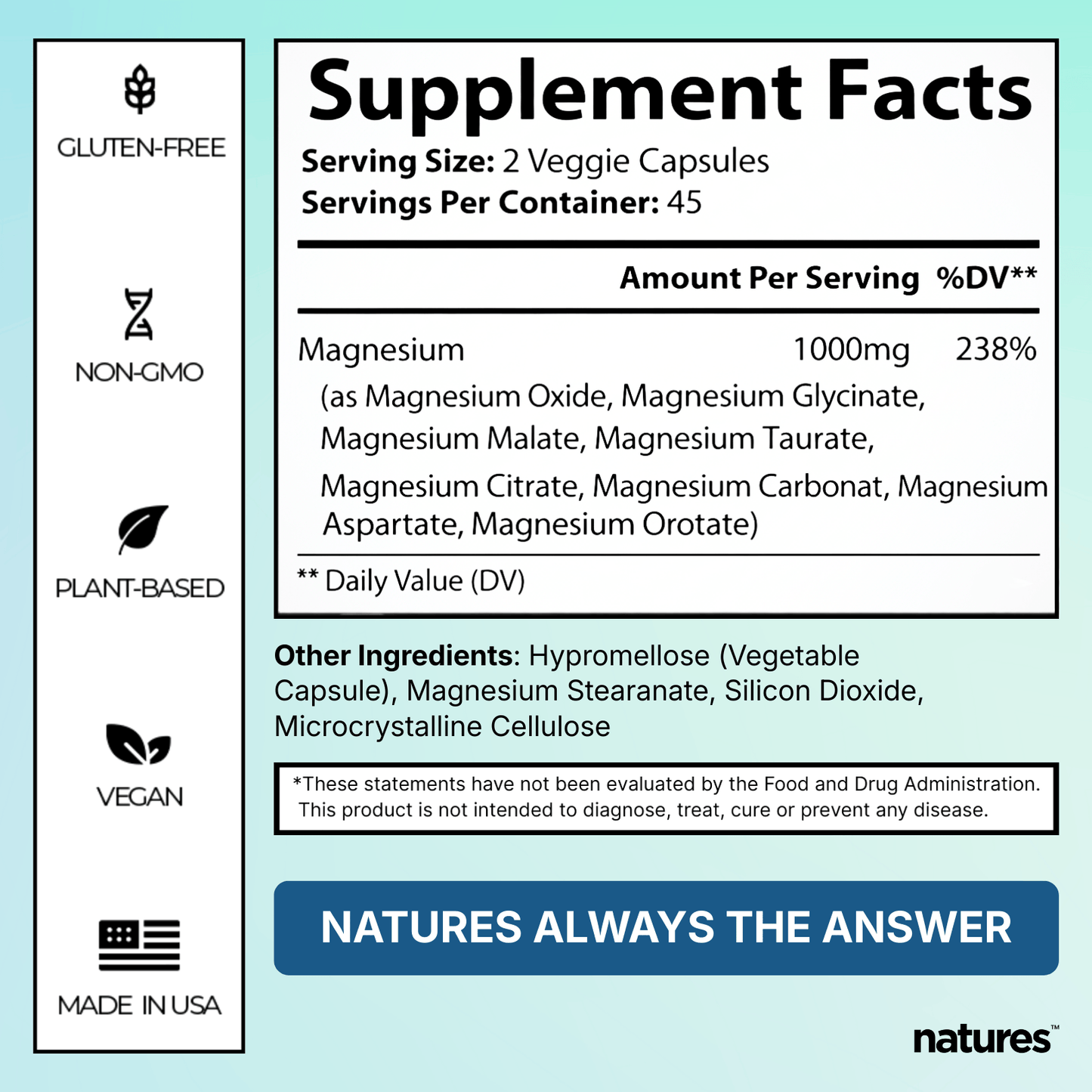 Natures® - Complejo de magnesio 8 en 1