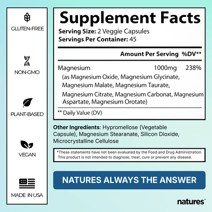 Natures® - Complejo de magnesio 8 en 1